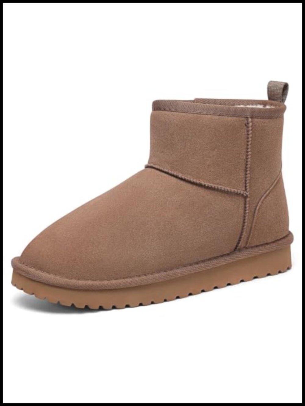 Suede Platform Ankle Boots with Faux Fur Lining Warm Winter Snow Booties